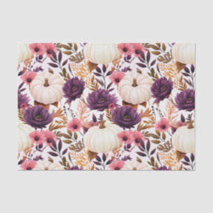Papier Mousseline Citrouille d'automne et fleurs automne Découpage