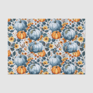Papier Mousseline Citrouille d'automne et fleurs automne Découpage