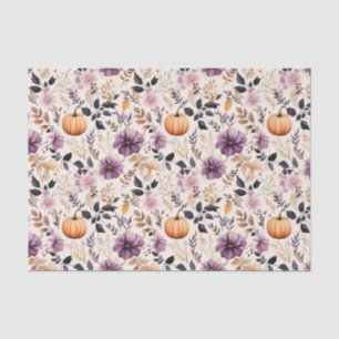 Papier Mousseline Citrouille d'automne et fleurs automne Découpage