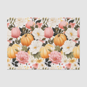 Papier Mousseline Citrouille d'automne et fleurs automne Découpage
