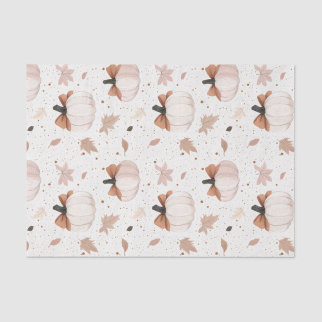 Papier Mousseline Citrouille d'automne et vaches automne découpage (Recto)