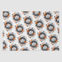 Citrouille d'Halloween Orange noir blanc
