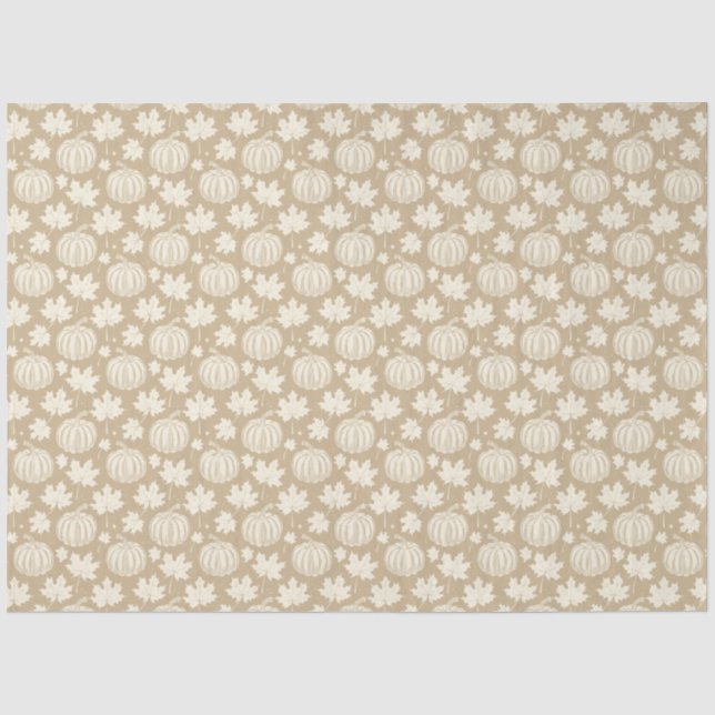 Papier Mousseline Citrouille et Feuille (Recto)