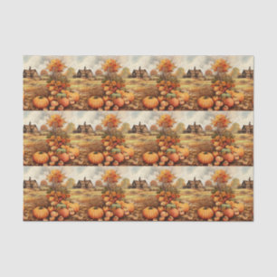 Papier Mousseline Citrouille ferme automne récolte Thanksgiving Moti