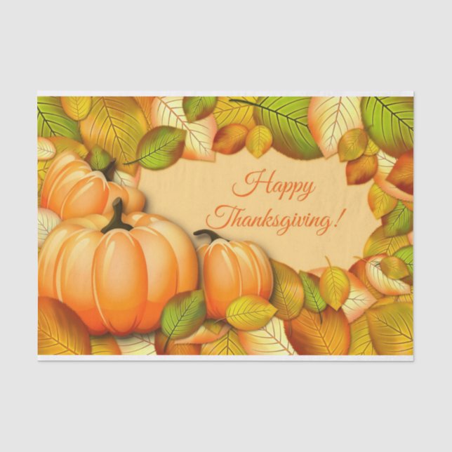 Papier Mousseline Citrouille mignon de thanksgiving (Recto)