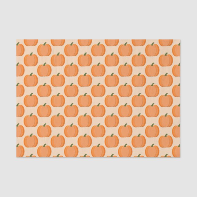 Papier Mousseline Citrouille neutre de genre orange mignon (Recto)