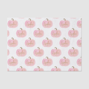 Papier Mousseline Citrouille rose Automne Gold LAYLA Nom personnalis