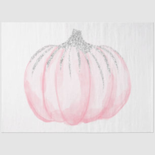 Papier Mousseline Citrouille Série Design 3 Aquarelle Rose et Argent