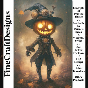 Papier Mousseline Citrouille Steampunk Jack Lantern Sorcier Masculin