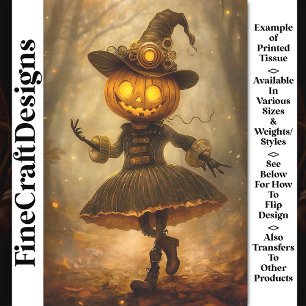 Papier Mousseline Citrouille Steampunk Sorcière Féminine AB1 Découpa