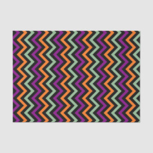 Papier Mousseline Citrouille, violet, vert et noir Vert. Chevron