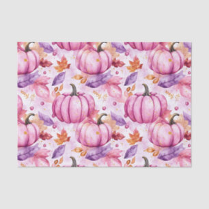 Papier Mousseline Citrouilles d'automne et feuilles tombantes Motif