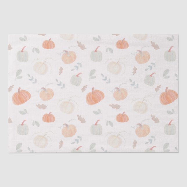 Papier Mousseline Citrouilles de récolte d'automne (Recto)