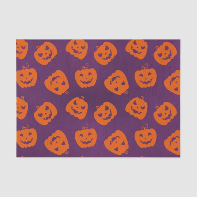 Papier Mousseline Citrouilles d'Halloween sur Motif Arrière - plan v (Recto)