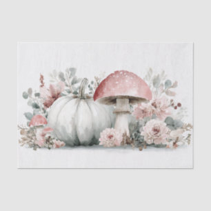 Papier Mousseline Citrouilles et fleurs d'automne motif de découpage