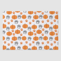 Citrouilles et pattes Halloween blanc