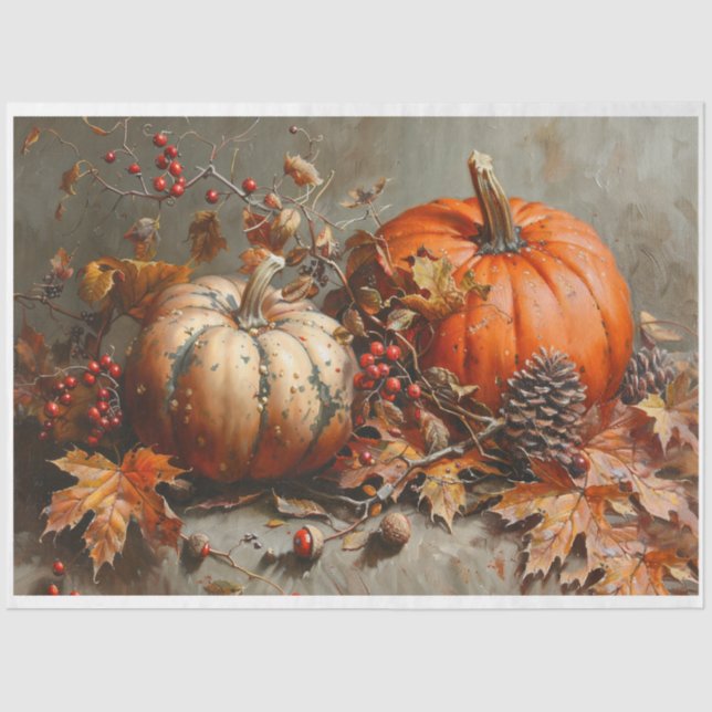 Papier Mousseline Citrouilles saisonniers (Recto)