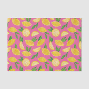 Papier Mousseline Citrus coloré Citron motif de fruits