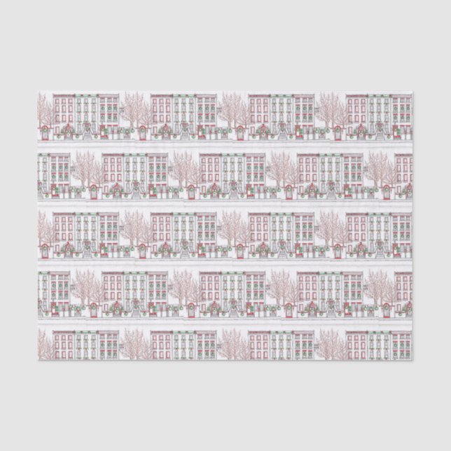 Papier Mousseline City Life in Christmas Tissue paper (Recto)