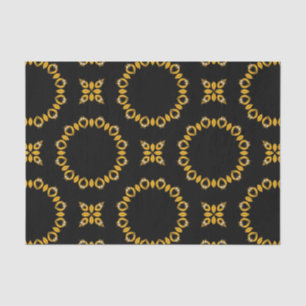 Papier Mousseline Clair brillant Luxe élégant Or & Motif noir