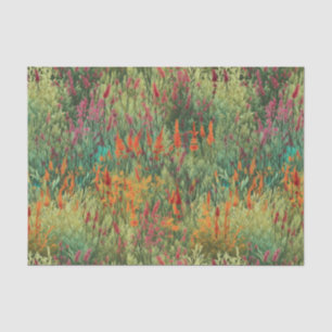 Papier Mousseline Clair, coloré, champ de fleurs sauvages, floral