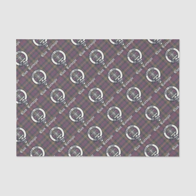 Papier Mousseline Clan Carnegie Crest Tartan (Recto)