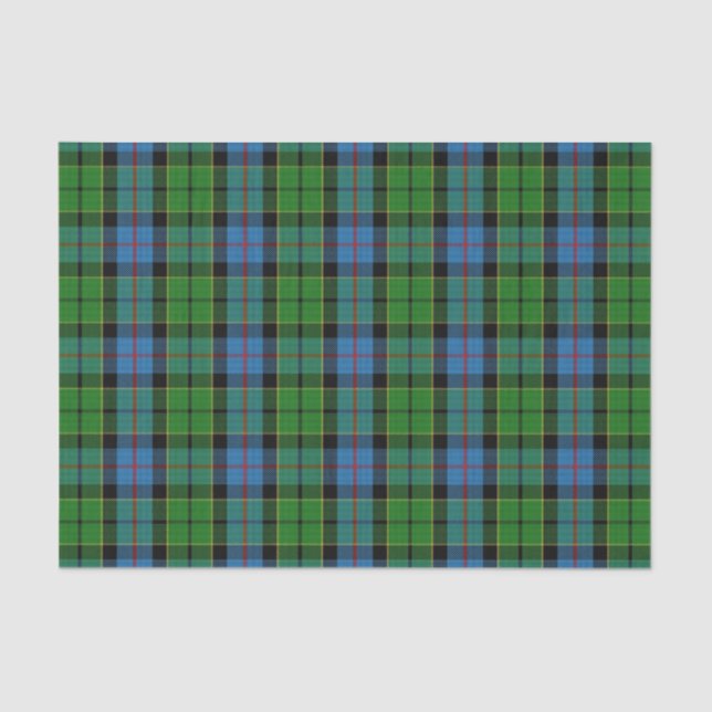 Papier Mousseline Clan écossais tartan bleu et vert de Forsyth de (Recto)