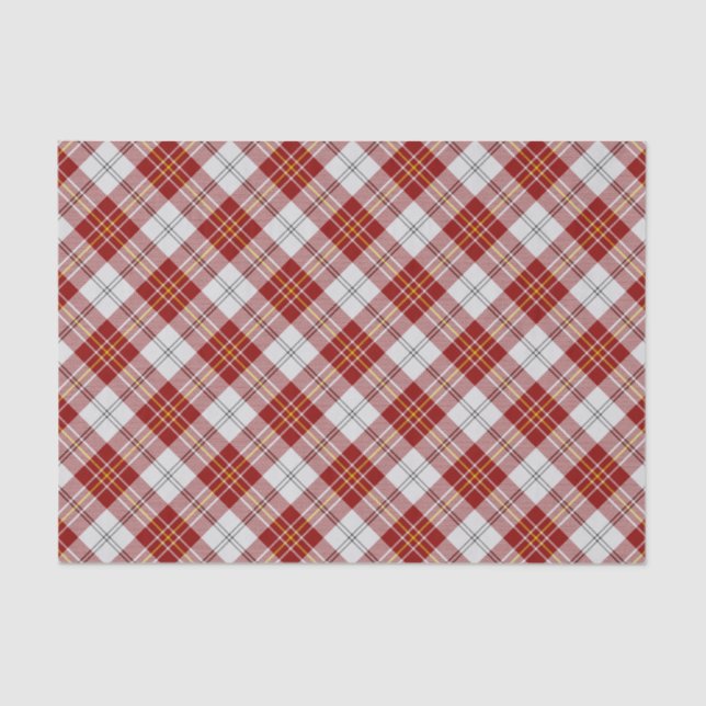 Papier Mousseline Clan MacPherson Robe Rouge Tartan Tissu Papier (Recto)