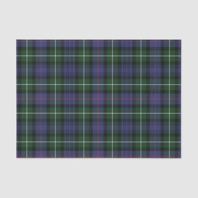 Papier Mousseline Clan Plaid MacKenzie Green Purple Check Tartan (Recto)