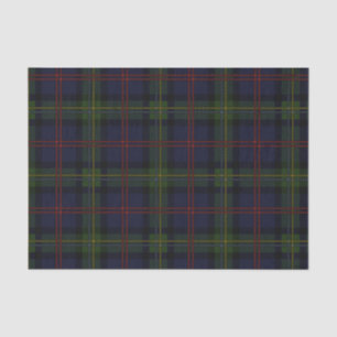 Papier Mousseline Clan Plaid Malcolm Vert Purple Black Check Tartan