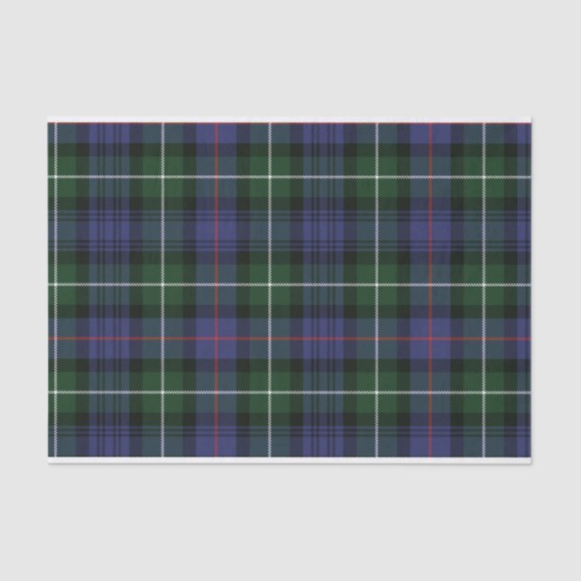 Papier Mousseline Clan rustique vert plaqué Mackenzie Tartan (Recto)