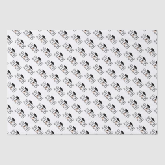 Papier Mousseline Classe Argent de 2026 Graduation (Recto)