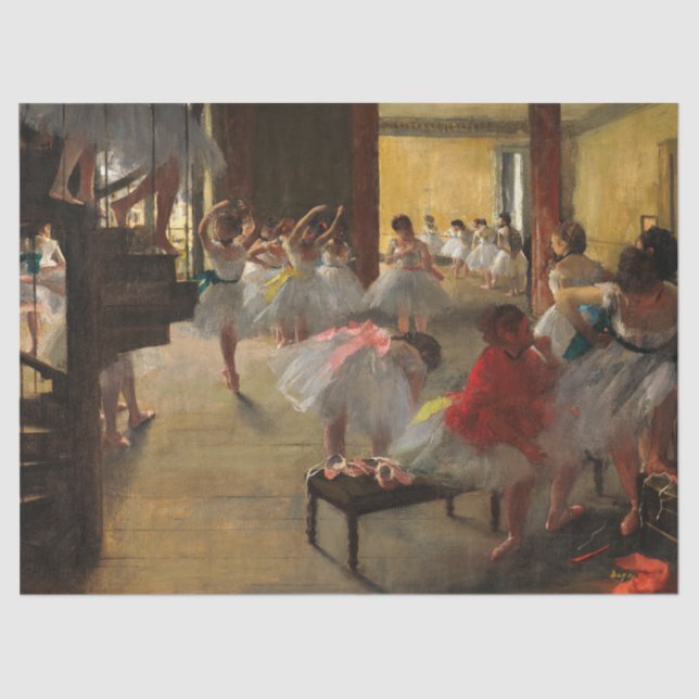 Papier Mousseline Classe de danse par Edgar Degas (Recto)