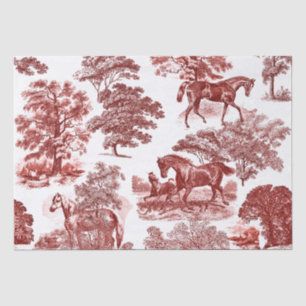 Papier Mousseline Classé élégant Rustique Cheval Rouge Country Toile