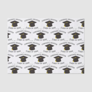 Papier Mousseline Classe personnalisée de 20xx Black Graduation Cap 