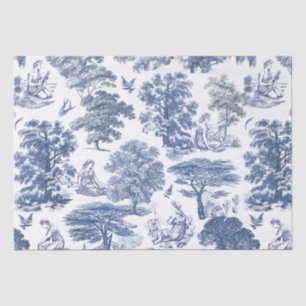 Papier Mousseline Classé Vintage élégant Rustique Bleu Country Toile