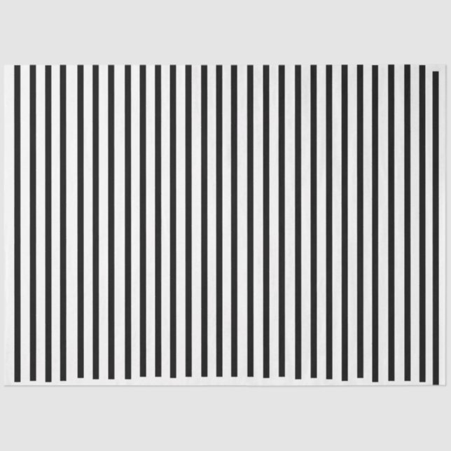 Papier Mousseline Classic Elegant noir et blanc rayures (Recto)