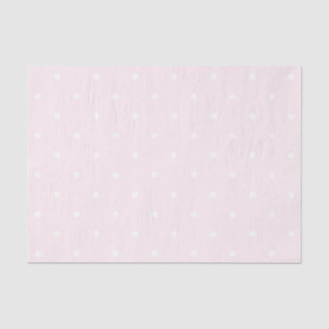 Papier Mousseline Classic Elegant Pois rose clair et blanc (Recto)