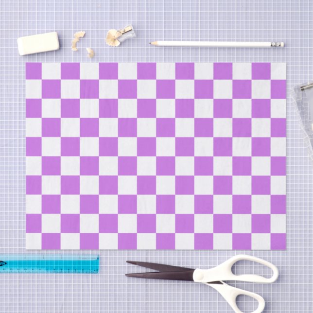 Papier Mousseline Classic visual magenta checkerboard  (Artisanat)