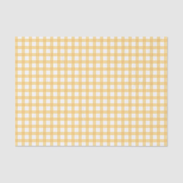 Papier Mousseline Classique Elegant Jaune En vichy Motif (Recto)