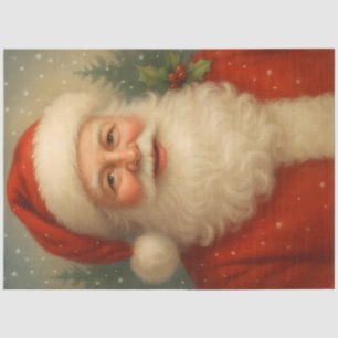 Papier Mousseline Classique Père Noël Cheer Vintage Découpage de Noë