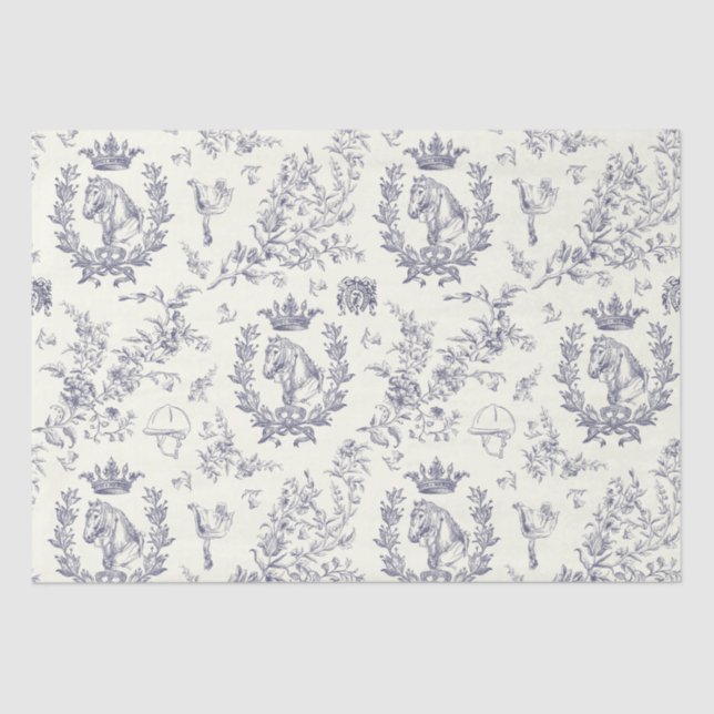 Papier Mousseline Classy Elegant Bleu Équestre Clair Toile (Recto)