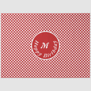 Papier Mousseline Classy Joyeux Anniversaire Rouge Polka Dot Tissu P