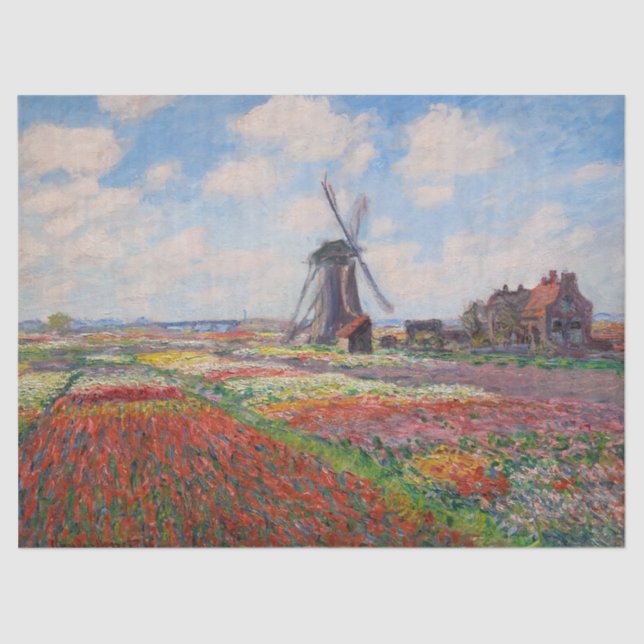 Papier Mousseline Claude Monet - Champ de Tulipes en Hollande (Recto)