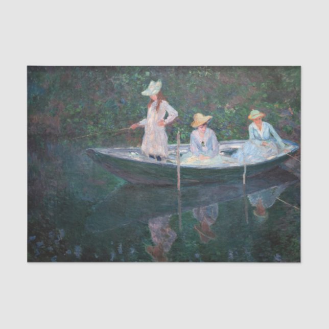 Papier Mousseline Claude Monet - En Norvegienne Bateau à Giverny (Recto)