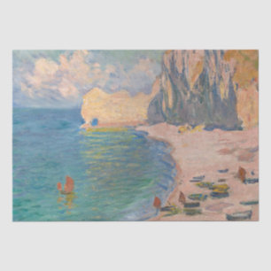 Papier Mousseline Claude Monet - Etretat : Plage et Falaise d'Amont