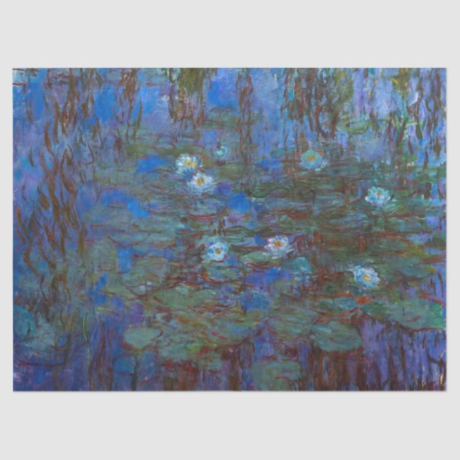 Papier Mousseline Claude Monet - Lys d'Eau Bleue (Recto)