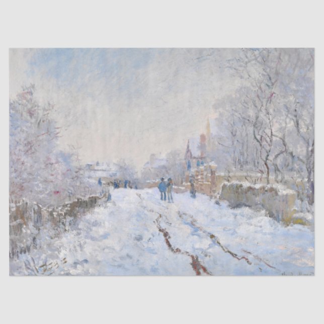 Papier Mousseline Claude Monet - Scène de neige à Argenteuil (Recto)