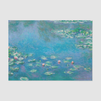 Papier Mousseline Claude Monet Turquoise Decoupage Water Lilly