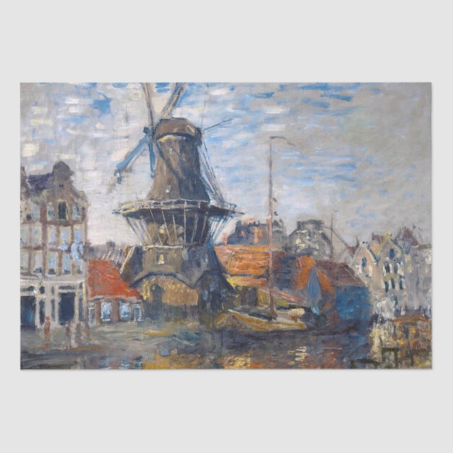 Papier Mousseline Claude Monet - Windmill, Amsterdam (Recto)
